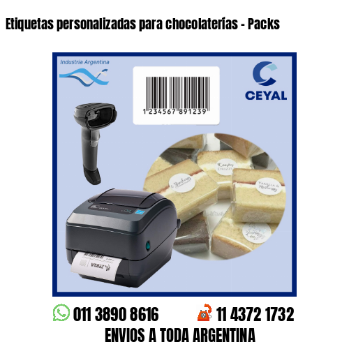 Etiquetas personalizadas para chocolaterías – Packs