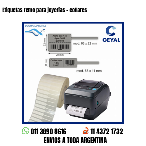 Etiquetas remo para joyerías – collares