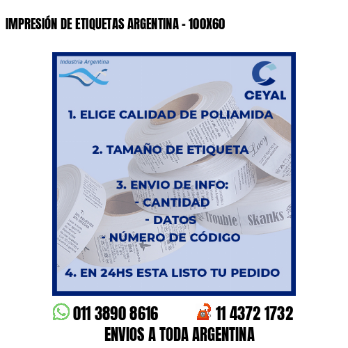 IMPRESIÓN DE ETIQUETAS ARGENTINA – 100X60