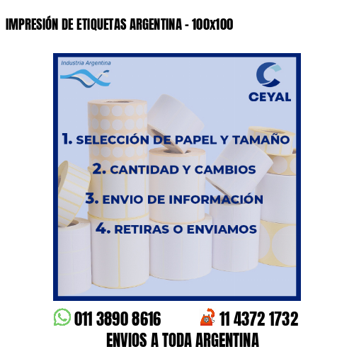 IMPRESIÓN DE ETIQUETAS ARGENTINA – 100×100