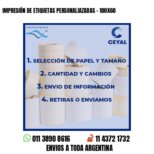 IMPRESIÓN DE ETIQUETAS PERSONALIAZADAS – 100X60