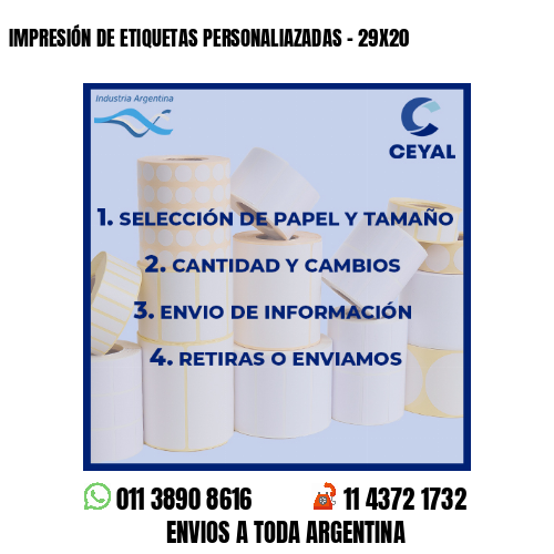 IMPRESIÓN DE ETIQUETAS PERSONALIAZADAS – 29X20