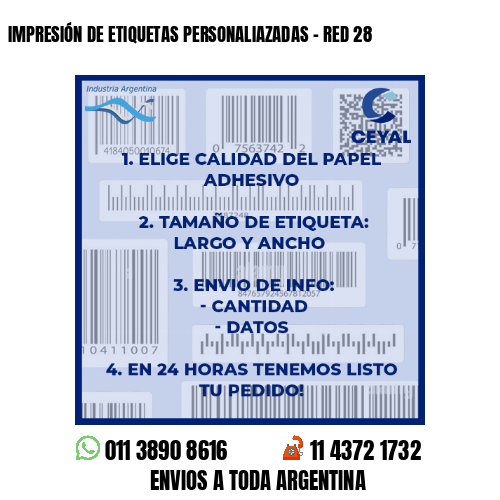 IMPRESIÓN DE ETIQUETAS PERSONALIAZADAS – RED 28