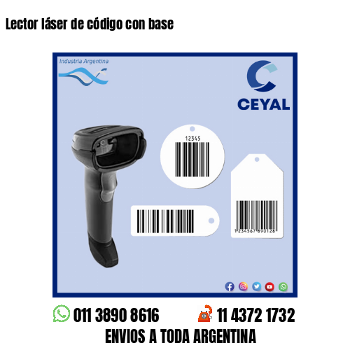 Lector láser de código con base