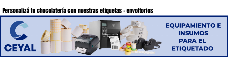 Personalizá tu chocolatería con nuestras etiquetas - envoltorios
