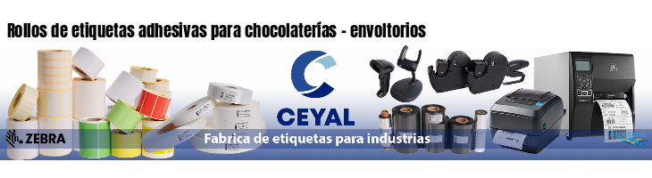 Rollos de etiquetas adhesivas para chocolaterías - envoltorios