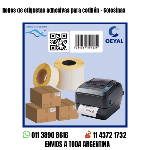 Rollos de etiquetas adhesivas para cotillón – Golosinas