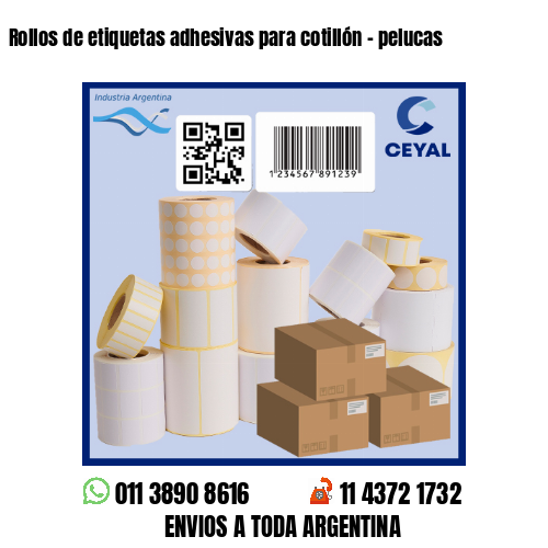 Rollos de etiquetas adhesivas para cotillón – pelucas