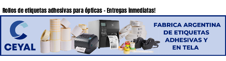 Rollos de etiquetas adhesivas para ópticas - Entregas inmediatas!
