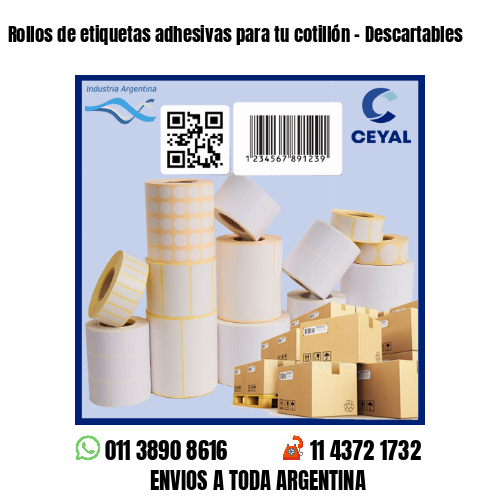 Rollos de etiquetas adhesivas para tu cotillón – Descartables