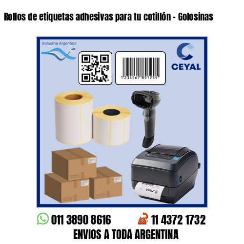 Rollos de etiquetas adhesivas para tu cotillón – Golosinas