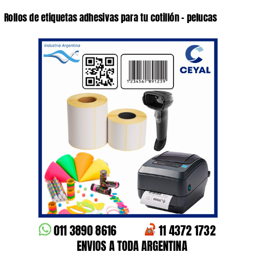 Rollos de etiquetas adhesivas para tu cotillón – pelucas