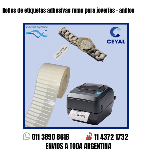 Rollos de etiquetas adhesivas remo para joyerías – anillos
