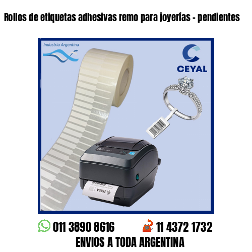 Rollos de etiquetas adhesivas remo para joyerías – pendientes