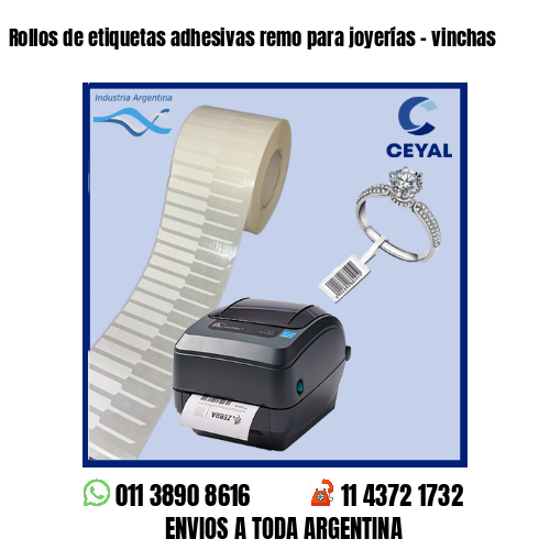 Rollos de etiquetas adhesivas remo para joyerías – vinchas