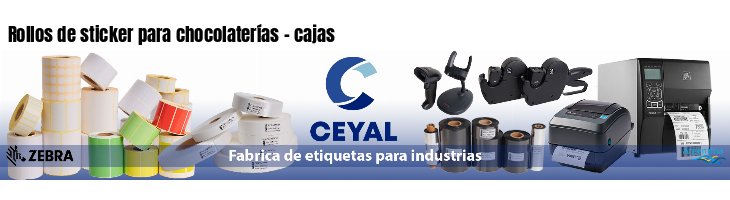 Rollos de sticker para chocolaterías - cajas