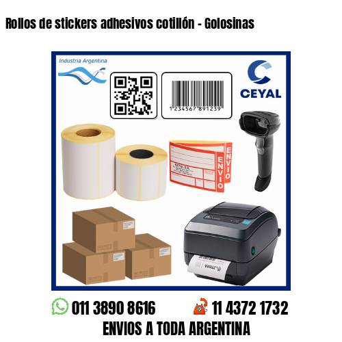 Rollos de stickers adhesivos cotillón – Golosinas