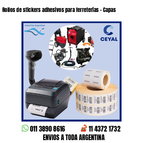 Rollos de stickers adhesivos para ferreterías – Capas