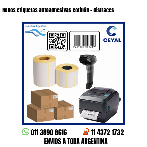 Rollos etiquetas autoadhesivas cotillón – disfraces