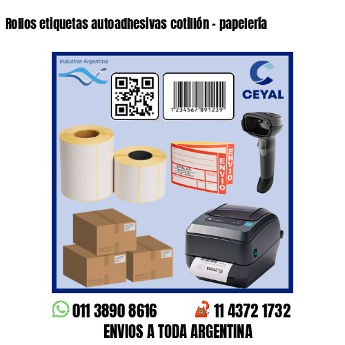 Rollos etiquetas autoadhesivas cotillón – papelería
