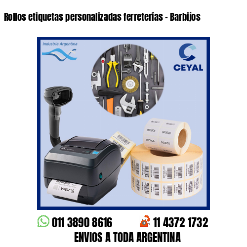 Rollos etiquetas personalizadas ferreterías – Barbijos
