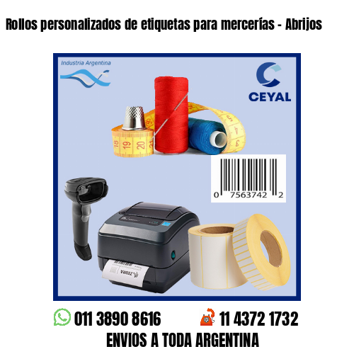 Rollos personalizados de etiquetas para mercerías – Abrijos