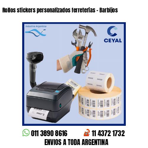 Rollos stickers personalizados ferreterías – Barbijos
