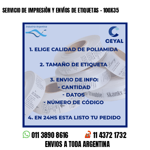 SERVICIO DE IMPRESIÒN Y ENVÍOS DE ETIQUETAS – 100X35