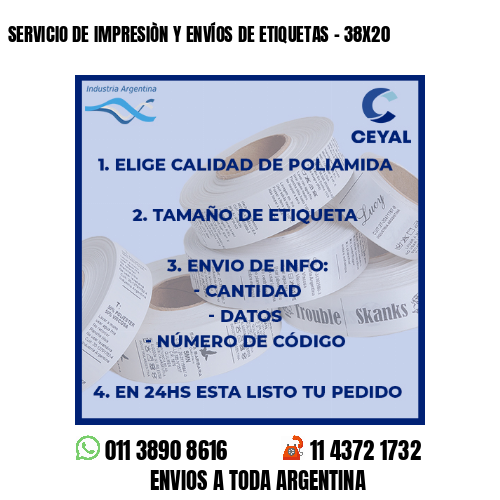 SERVICIO DE IMPRESIÒN Y ENVÍOS DE ETIQUETAS – 38X20