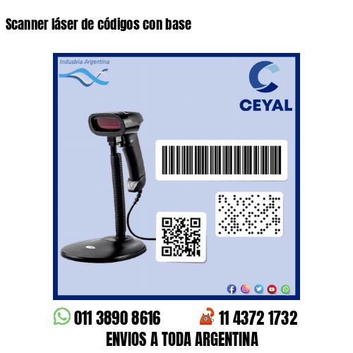 Scanner láser de códigos con base