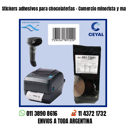 Stickers adhesivos para chocolaterías – Comercio minorista y mayorista
