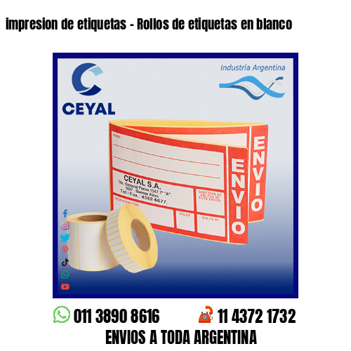 impresion de etiquetas – Rollos de etiquetas en blanco