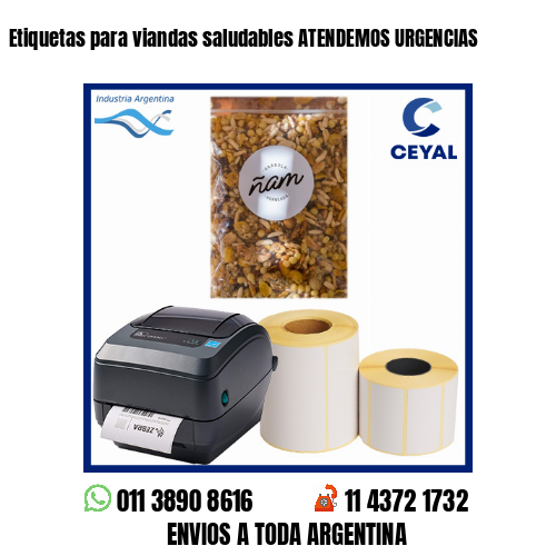 Etiquetas para viandas saludables ATENDEMOS URGENCIAS