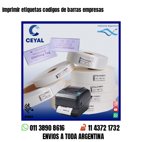 Imprimir etiquetas codigos de barras empresas