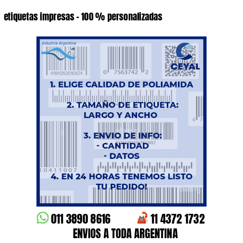 etiquetas impresas – 100 % personalizadas