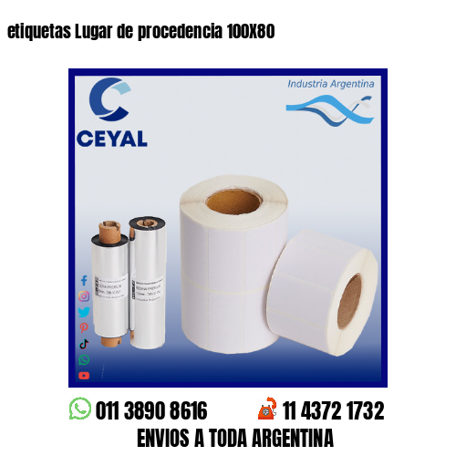 etiquetas Lugar de procedencia 100X80
