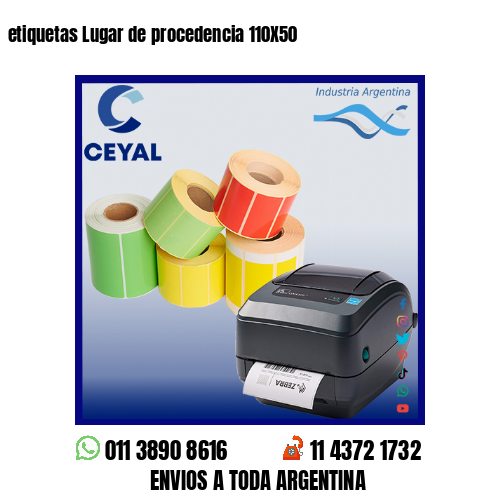 etiquetas Lugar de procedencia 110X50