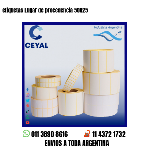 etiquetas Lugar de procedencia 50X25