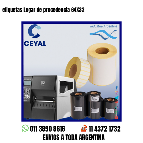 etiquetas Lugar de procedencia 64X32