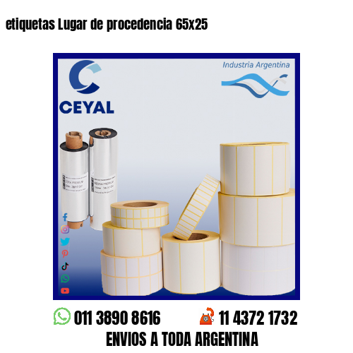 etiquetas Lugar de procedencia 65×25