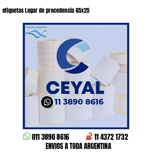 etiquetas Lugar de procedencia 65x25