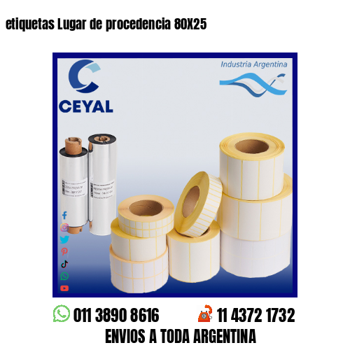 etiquetas Lugar de procedencia 80X25