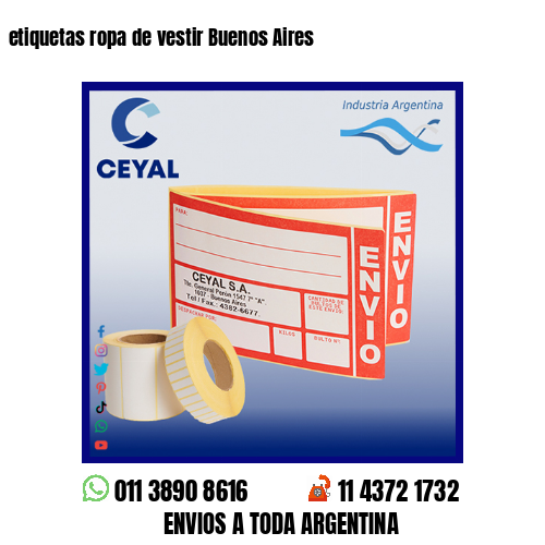 etiquetas ropa de vestir Buenos Aires