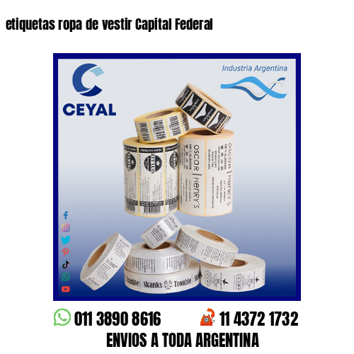 etiquetas ropa de vestir Capital Federal