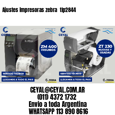 Ajustes impresoras zebra  tlp2844