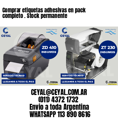 Comprar etiquetas adhesivas en pack completo . Stock permanente