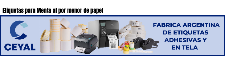 Etiquetas para Menta al por menor de papel