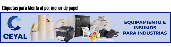 Etiquetas para Menta al por menor de papel