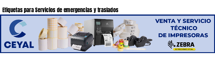 Etiquetas para Servicios de emergencias y traslados