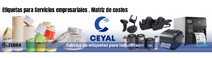 Etiquetas para Servicios empresariales . Matriz de costos
